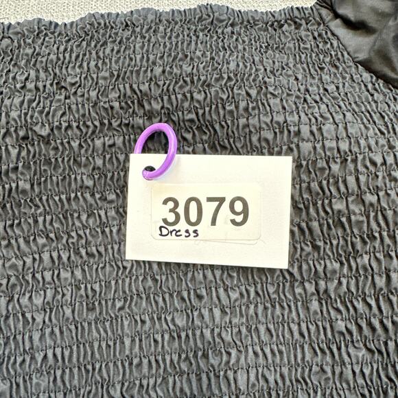 Cottagecore Black Puff Sleeve Midi Dress Medium Smocked‎ Bodice Tiered Romantic - Picture 9 of 9